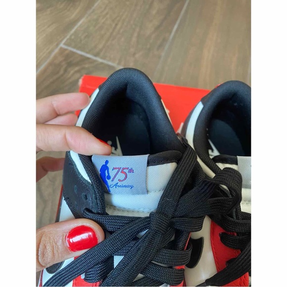 Nike Dunk Low EMB NBA 75th Anniversary Chicago Sneaker - Picture 8 of 11